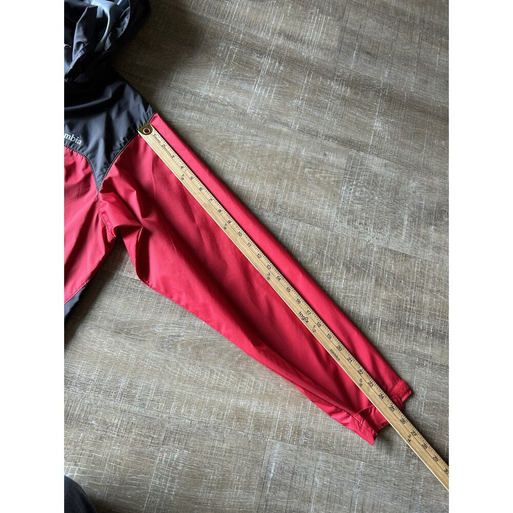 Columbia Windbreaker Jacket Mens S Red Gray Hooded Lightweight Rain Coat - Picture 7 of 12